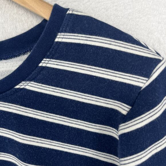 LANDS END Sweatshirt Womens XL 18 Serious Sweats Striped Jumper Pullover Blue - Picture 7 of 15